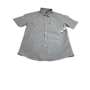 Ecko Unltd Mens Belvidere SS Stripe Button Down Shirt Blue EKT 02516 Large